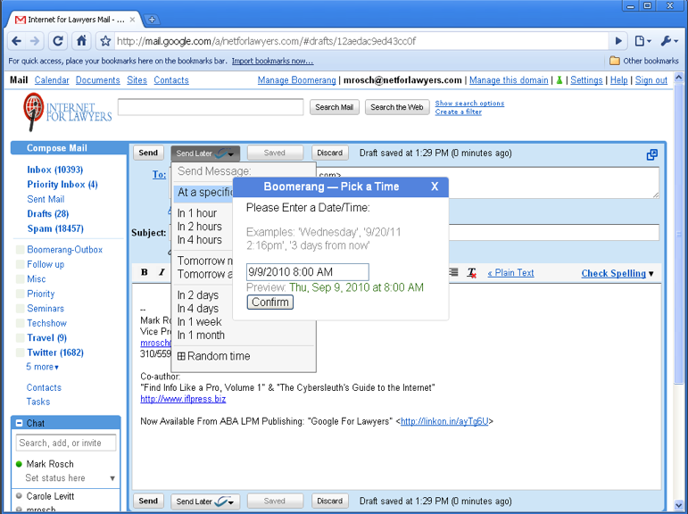 Boomerang for gmail