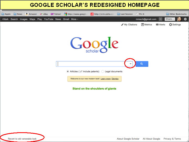 gOOGLE sCHOLAR SEARCH PAGE
