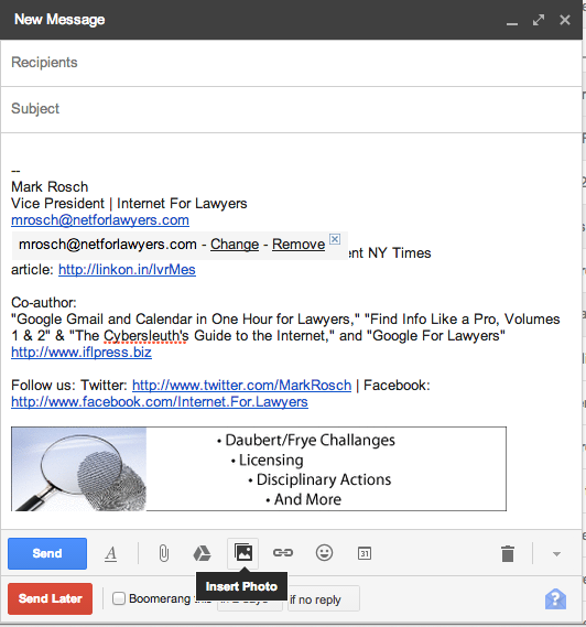Gmail Compose Window Insert Photo