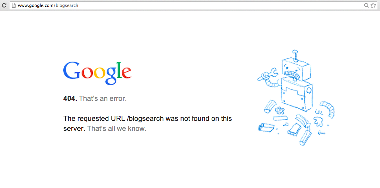 Google Kills Blogsearch Database