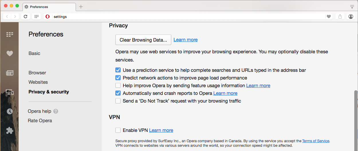 Opera VPN