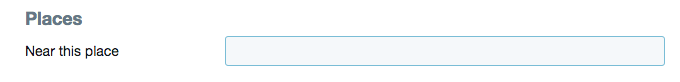 Twitter Near This Place search box