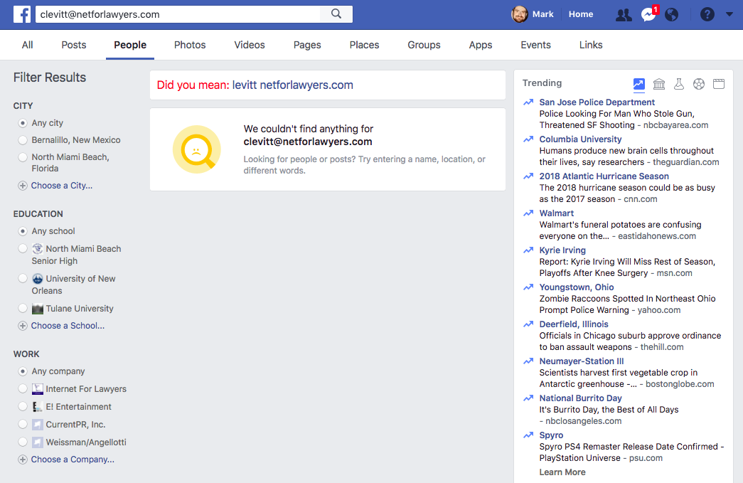 Facebook kills email search for profiles