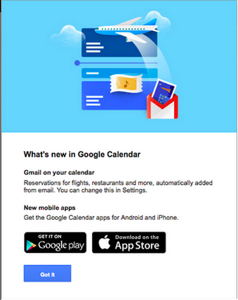 events from gmail popup