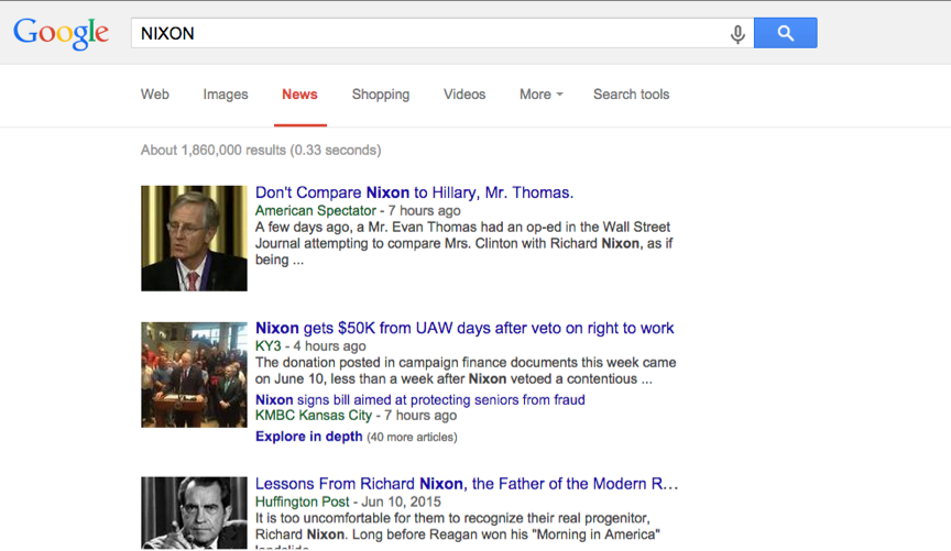 Google News Search Nixon