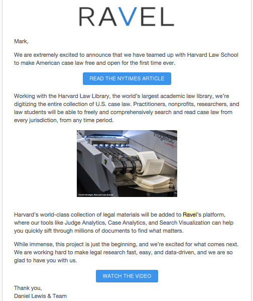Ravel Law Announces case law digitization project with Harvard Law School